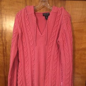 Ralph Lauren hooded cable knit sweater.